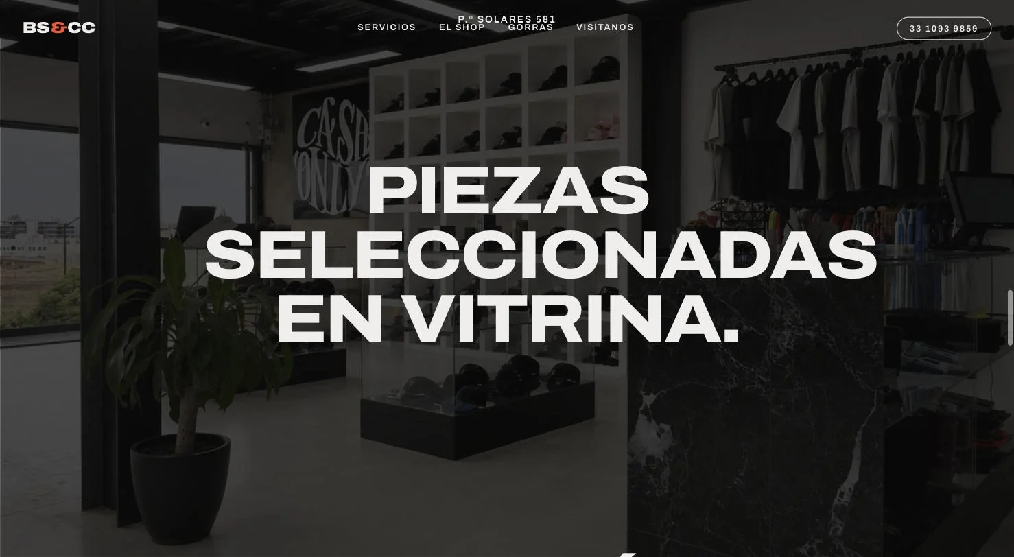 Black Scissors website: boutique statement over the shop